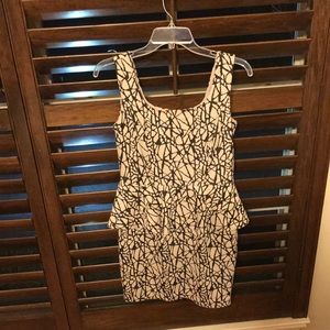 Bar III Peplum cream and black dress